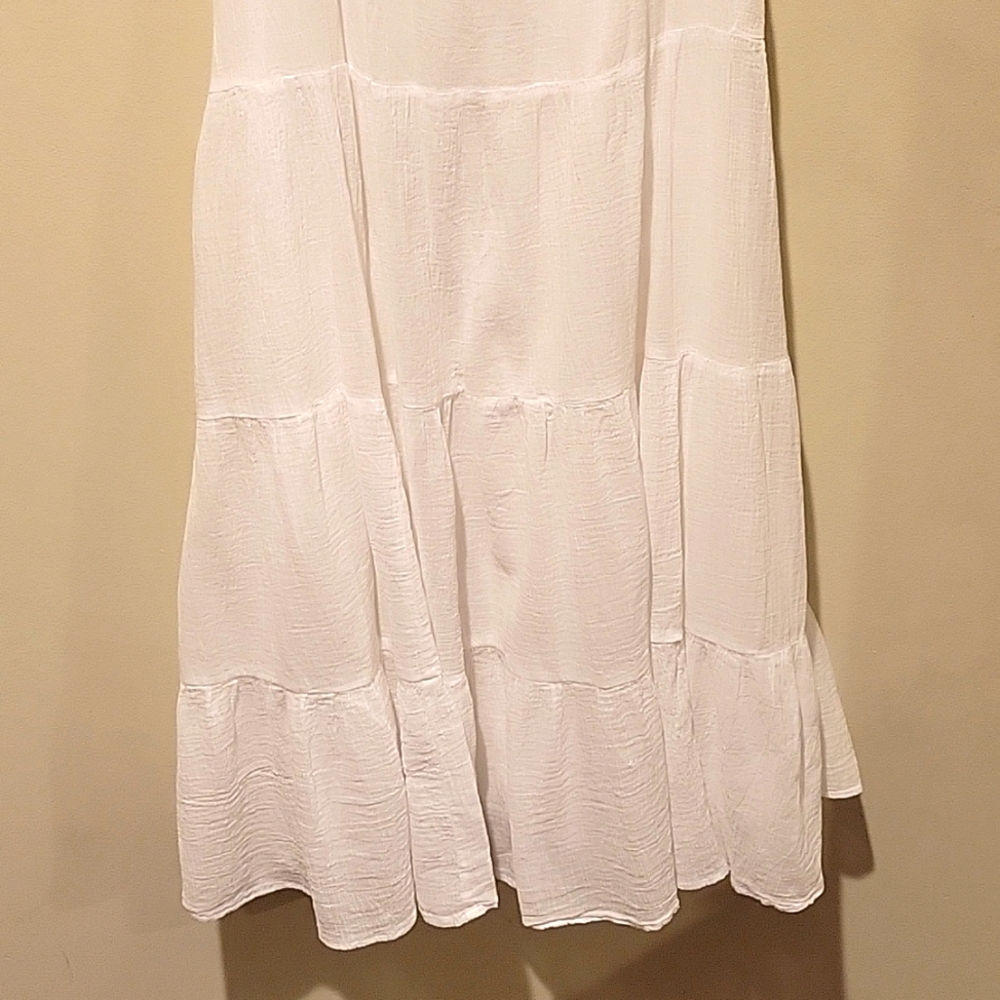 ❤️ ABERCROMBIE & FITCH BOHO TIERED TIE BACK COTTON MIDI DRESS, LARGE - Picture 3 of 8